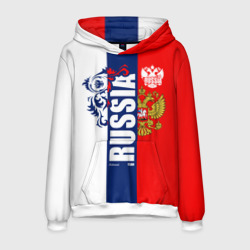 Мужская толстовка 3D Russia national team: white blue red