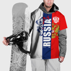 Накидка на куртку 3D Russia national team: white blue red