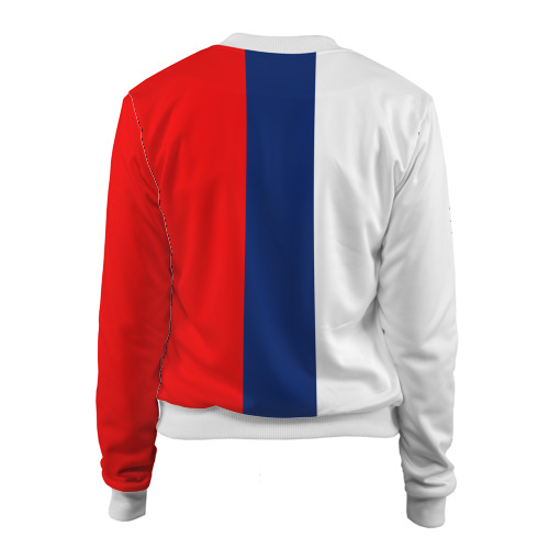 Женский бомбер 3D Russia national team: white blue red, цвет белый - фото 2