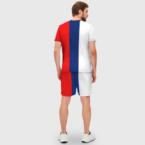 Мужской костюм с шортами 3D Russia national team: white blue red, цвет 3D печать - фото 4