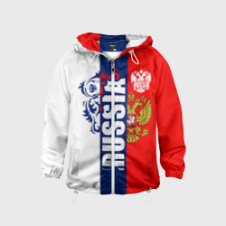 Детская ветровка 3D Russia national team: white blue red