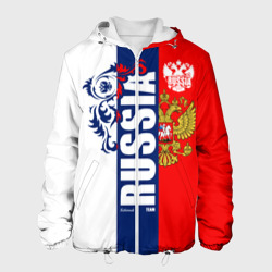 Мужская куртка 3D Russia national team: white blue red