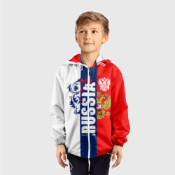 Детская ветровка 3D Russia national team: white blue red - фото 2