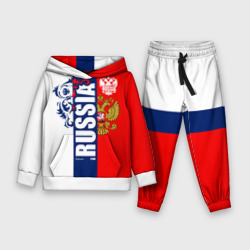 Детский костюм с толстовкой 3D Russia national team: white blue red