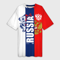 Платье-футболка 3D Russia national team: white blue red