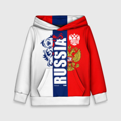 Детская толстовка 3D Russia national team: white blue red