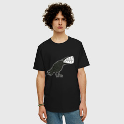Мужская футболка хлопок Oversize Кричащая ворона - фото 2