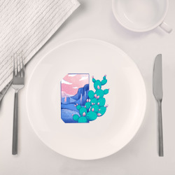 Набор: тарелка + кружка Рассветный кактус - фото 2