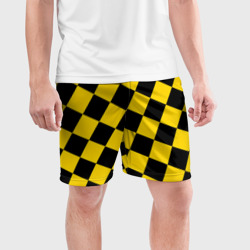 Мужские шорты спортивные Черно-желтая крупная клетка - фото 2