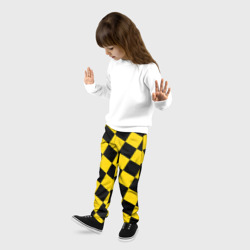Детские брюки 3D Черно-желтая крупная клетка - фото 2
