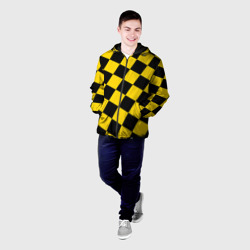 Мужская куртка 3D Черно-желтая крупная клетка - фото 2