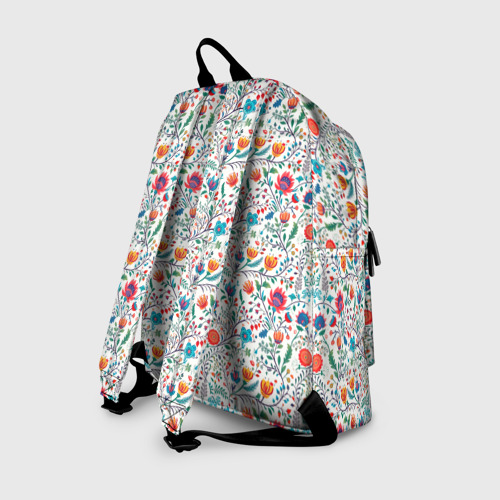 Рюкзак 3D с принтом Рисунок Летние цветы, вид сзади #1