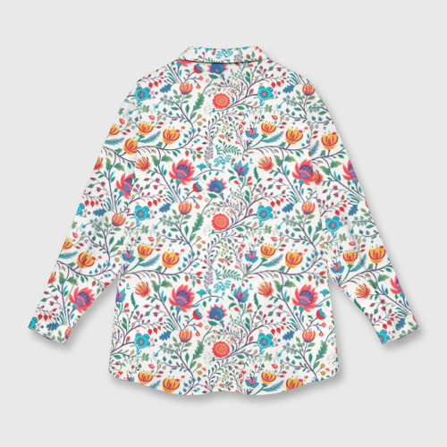 Мужская рубашка oversize 3D с принтом Рисунок Летние цветы, вид сзади #1