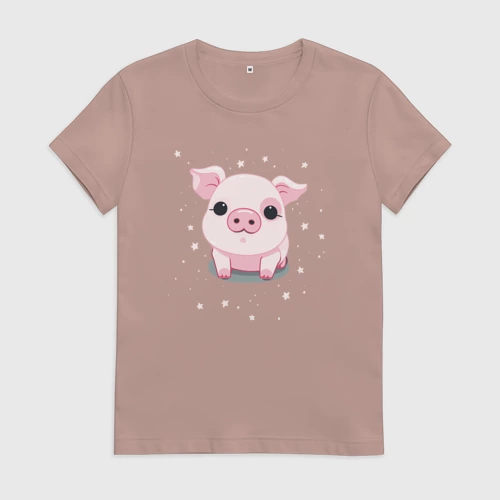 Женская футболка хлопок с принтом Пухляш, вид спереди #2