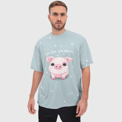 Мужская футболка oversize 3D Пухля - Say Oink one more time - фото 2