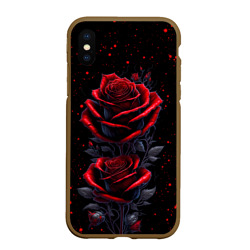 Чехол для iPhone XS Max матовый Готические розы в космосе