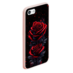 Чехол для iPhone 5/5S матовый Готические розы в космосе - фото 2