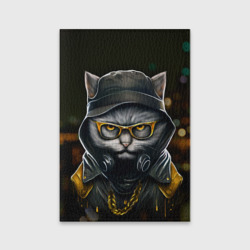 Обложка для паспорта матовая кожа Rich grey Cat