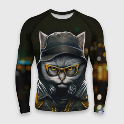 Мужской рашгард 3D Rich grey Cat