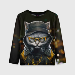 Детский лонгслив 3D Rich grey Cat