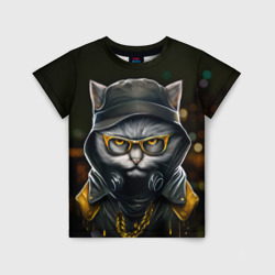 Детская футболка 3D Rich grey Cat