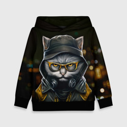 Детская толстовка 3D Rich grey Cat