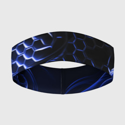 Синие объемные плиты – Повязка на голову 3D с принтом купить