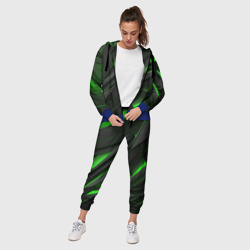 Женский костюм 3D Черно-зеленые объемные полосы - фото 2