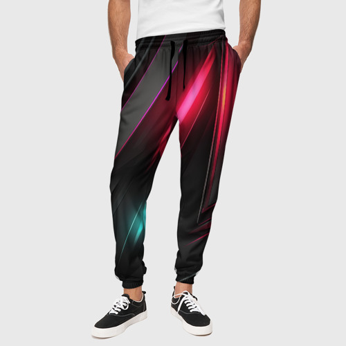 Мужские брюки 3D Объемные неоновые детали, цвет 3D печать - фото 4