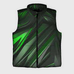 Мужской жилет утепленный 3D Green   black abstract