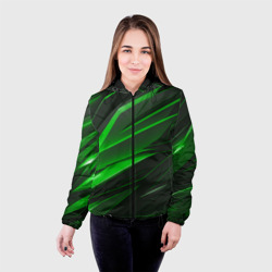Женская куртка 3D Зеленый и черные детали - фото 2