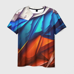 Российский флаг на скале – Мужская футболка 3D с принтом купить со скидкой в -26%