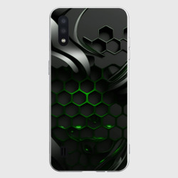 черные плиты и зеленая сетка – Чехол для Samsung A01 с принтом купить