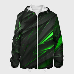 Черные объекты в зеленым свечением – Мужская куртка 3D с принтом купить со скидкой в -10%