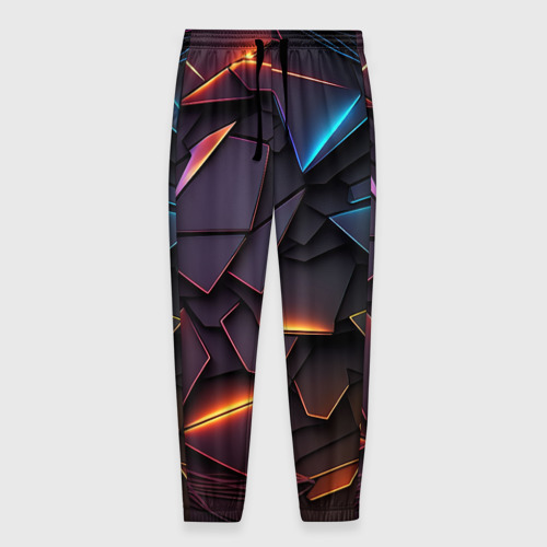 Мужские брюки 3D Яркие неоновые объекты, цвет 3D печать