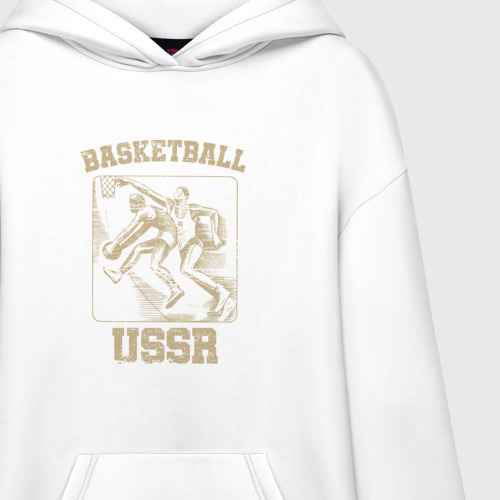 Худи SuperOversize хлопок Баскетбол СССР советский спорт, цвет белый - фото 3