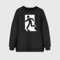 Женский свитшот oversize без начеса хлопок Аварийный выход