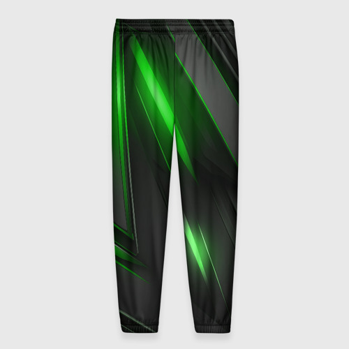 Мужские брюки 3D Черные пластины с зеленым свечением, цвет 3D печать - фото 2