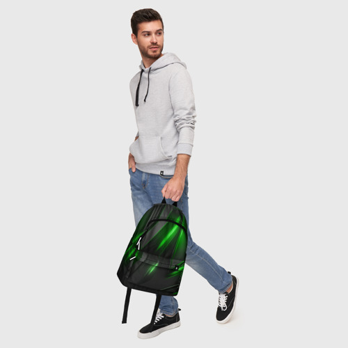 Рюкзак 3D Черные пластины с зеленым свечением - фото 6