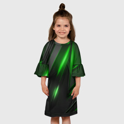 Детское платье 3D Черные пластины с зеленым свечением - фото 2