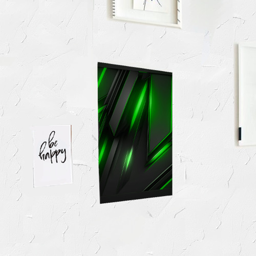 Постер Черные пластины с зеленым свечением - фото 3