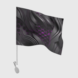 Черные объекты с фиолетовой сеткой – Флаг для автомобиля с принтом купить