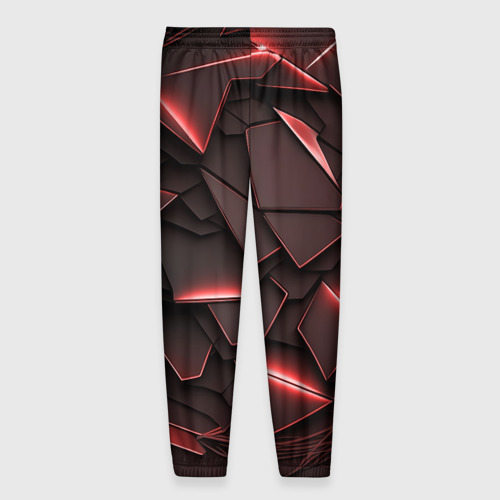 Мужские брюки 3D Красные элементы с неоновым свечением, цвет 3D печать - фото 2