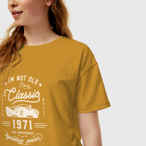 Женская футболка хлопок Oversize Я классический 1971, цвет горчичный - фото 3