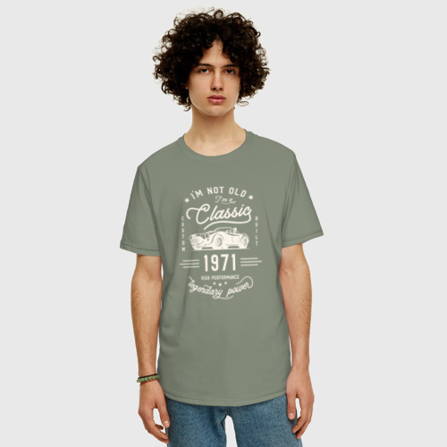 Мужская футболка хлопок Oversize Я классический 1971, цвет авокадо - фото 3