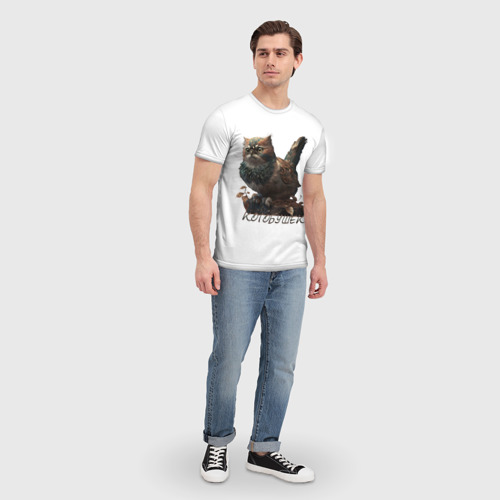 Мужская футболка 3D с принтом Котобушек мем, вид сбоку #3