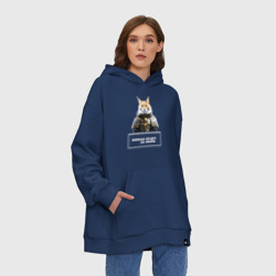 Худи SuperOversize хлопок Кот мейн-кун в доспехах - фото 2