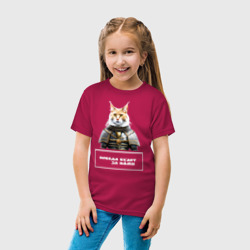 Детская футболка хлопок Кот мейн-кун в доспехах - фото 2