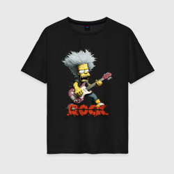 Женская футболка хлопок Oversize Rock Simpsons   style