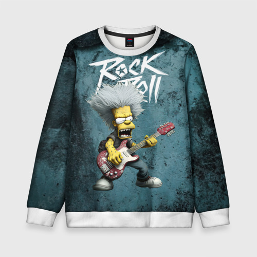 Детский свитшот 3D Rock n roll style Simpsons, цвет 3D печать